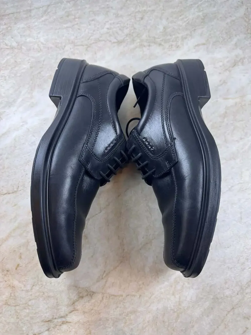 ECCO Helsinki Oxford Dress Shoes Men’s EU 43 US 9 Black Leather Bike Toe